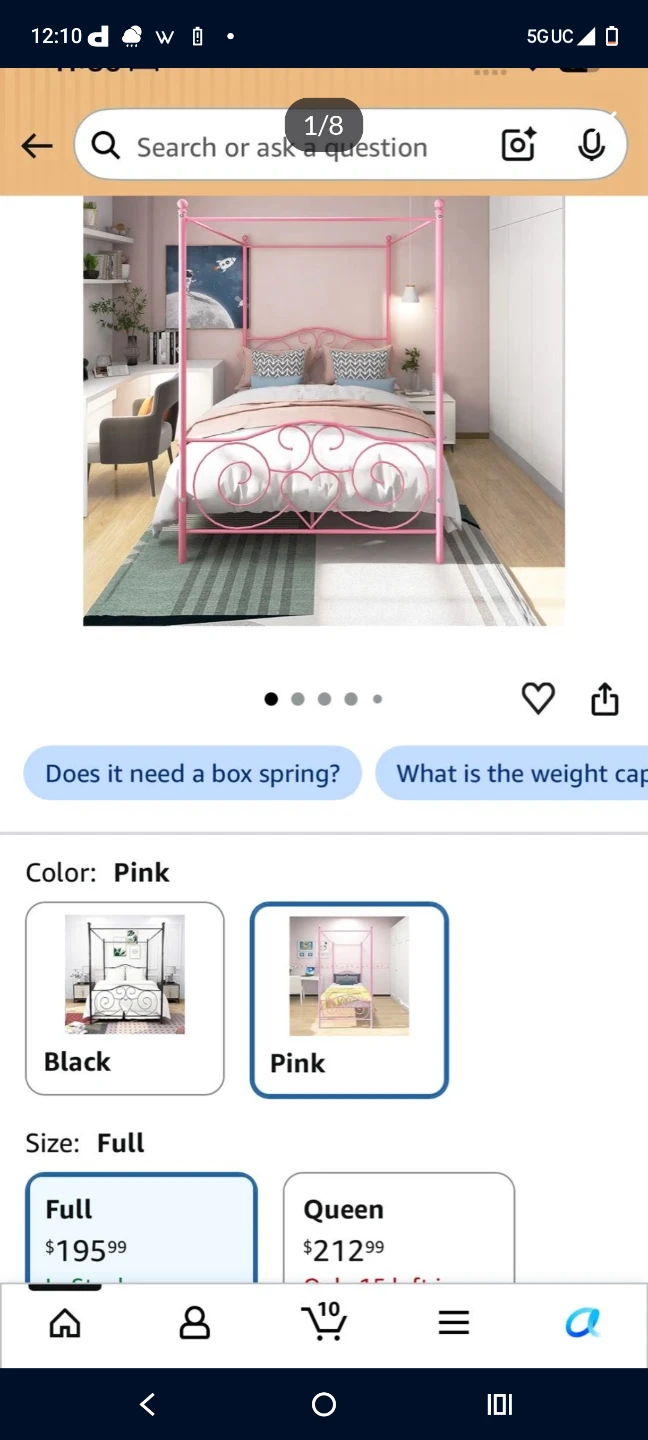 Pink Full Size Canopy Bed Frame