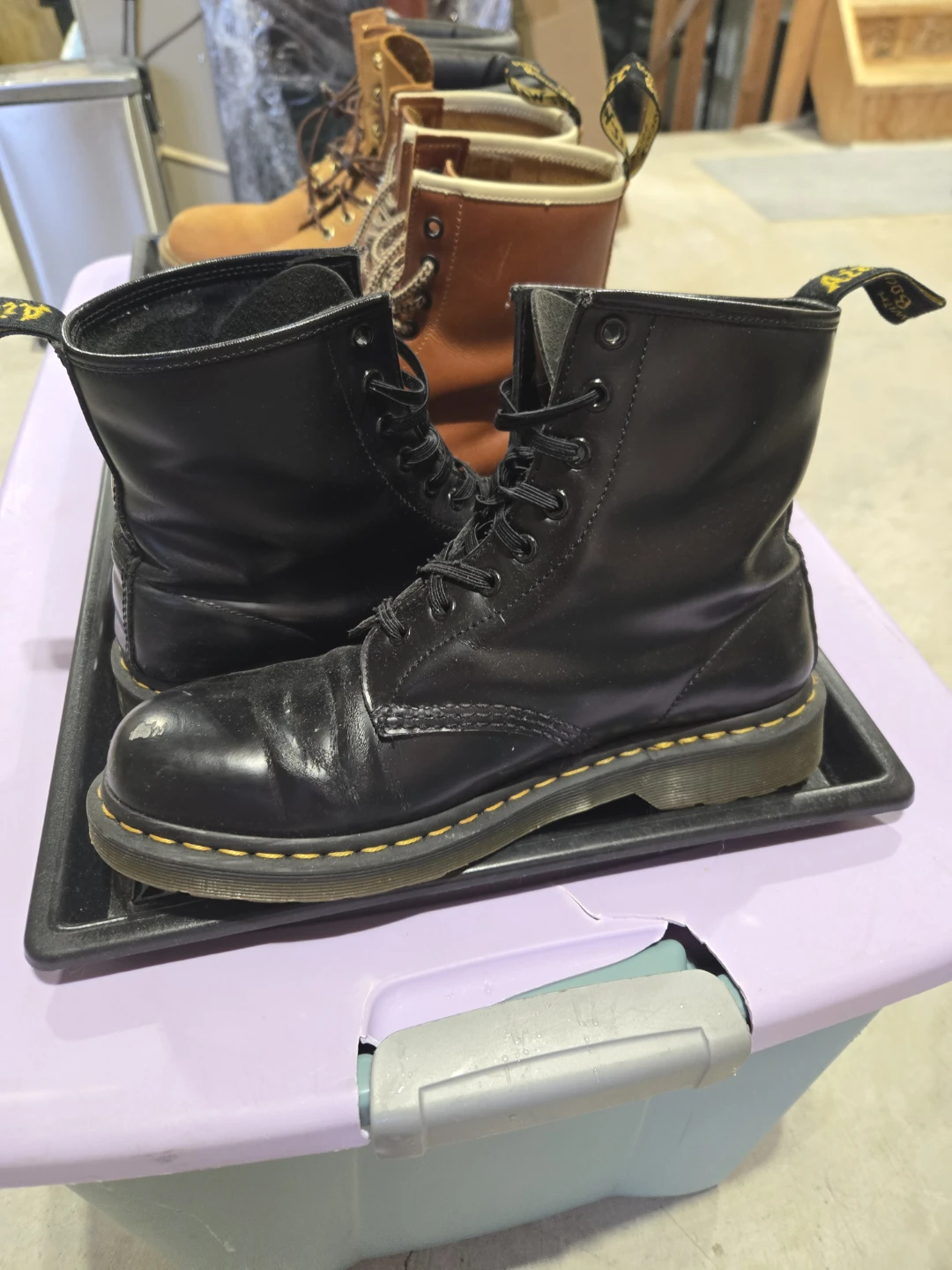 Dr. Martens Black Leather Boots 10 US - photo 5