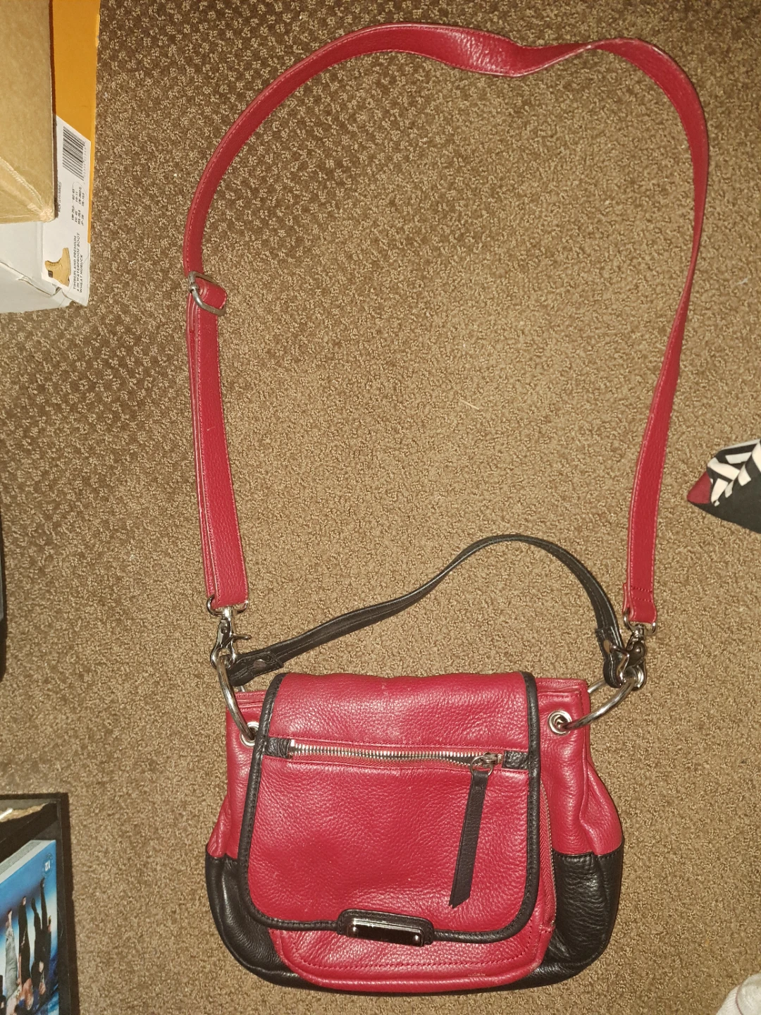 Red and Black Crossbody Handbag