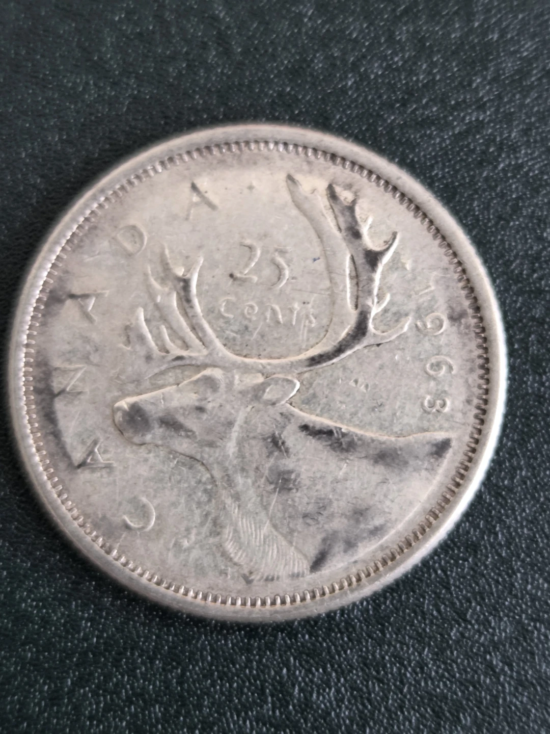 1968 Canadian 25 Cent Coin  Silver  Queen Elizabeth II