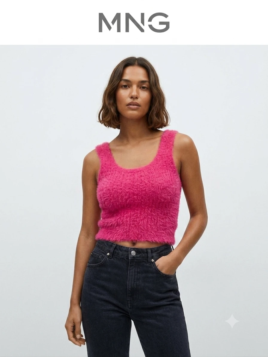 MNG Fuzzy Tank Top - Hot Pink