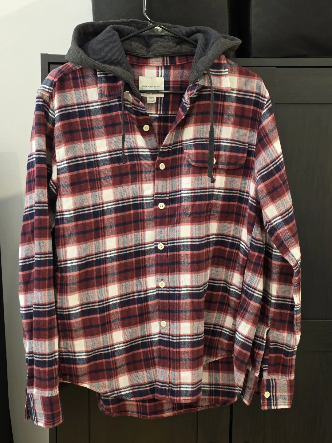 American Eagle Flannel Shirt with Hood
