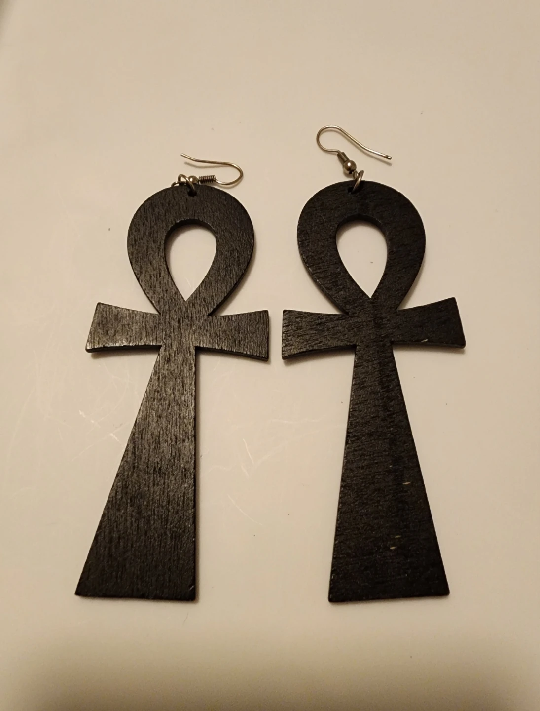 Wooden Ankh Earrings with Hieroglyphs - photo 3
