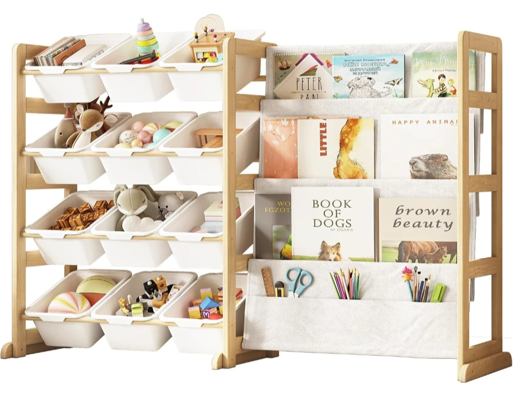 Kid's Toy Storage Organizer with Bookshelf