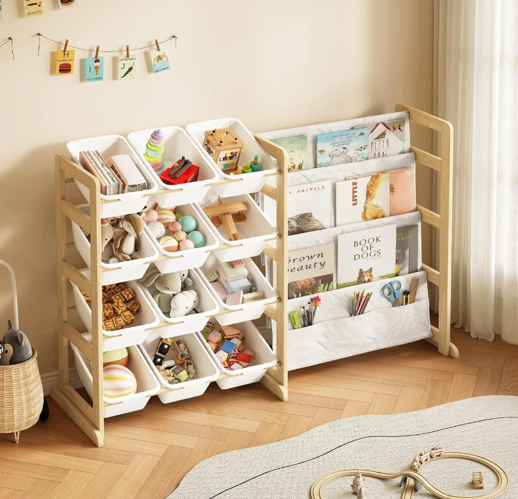 Kid's Toy Storage Organizer with Bookshelf - photo 3