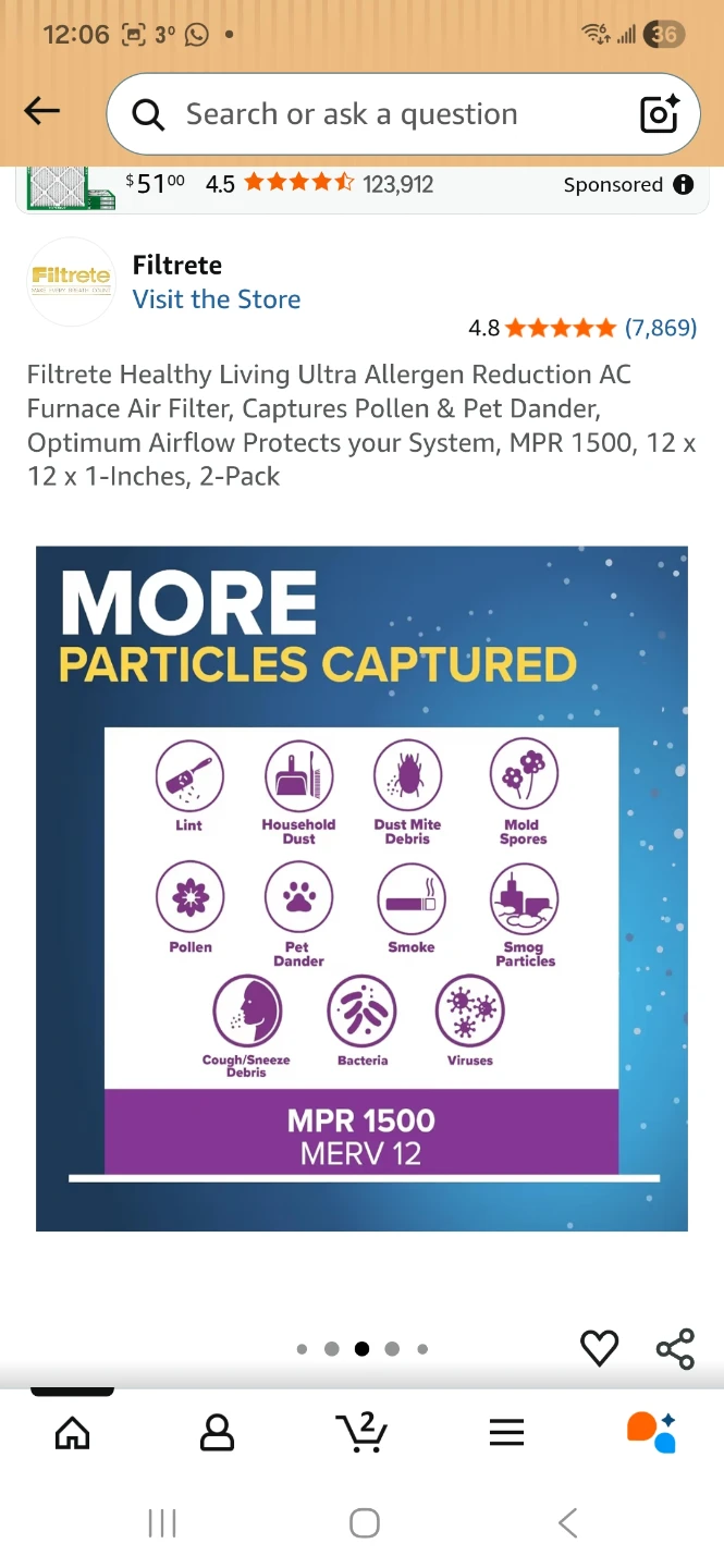 Filtrete 1500 MPR MERV 12 Air Filters (2-Pack)