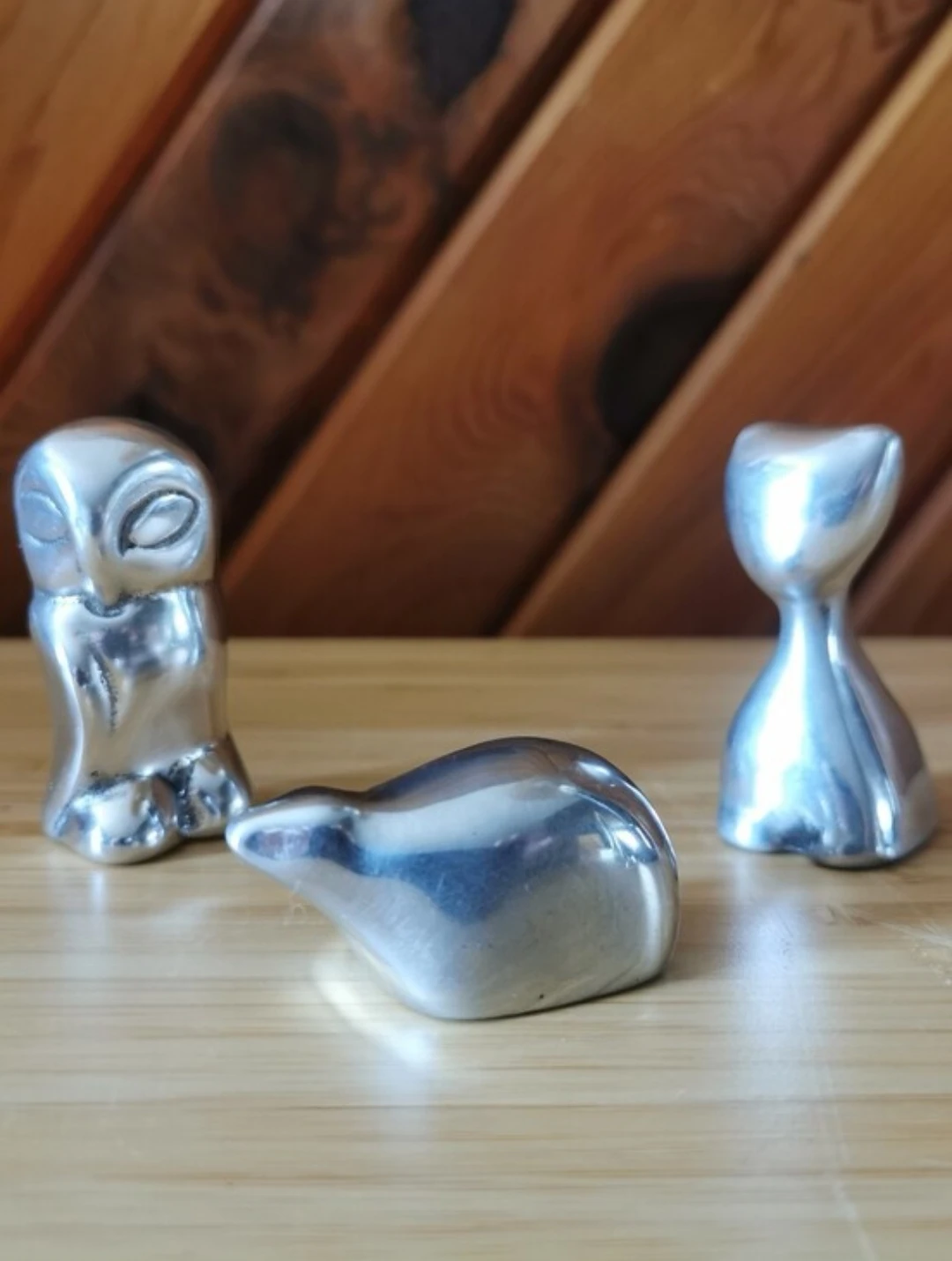 Vintage Hoselton Canada Animal Figurines Set Owl Cat Beaver