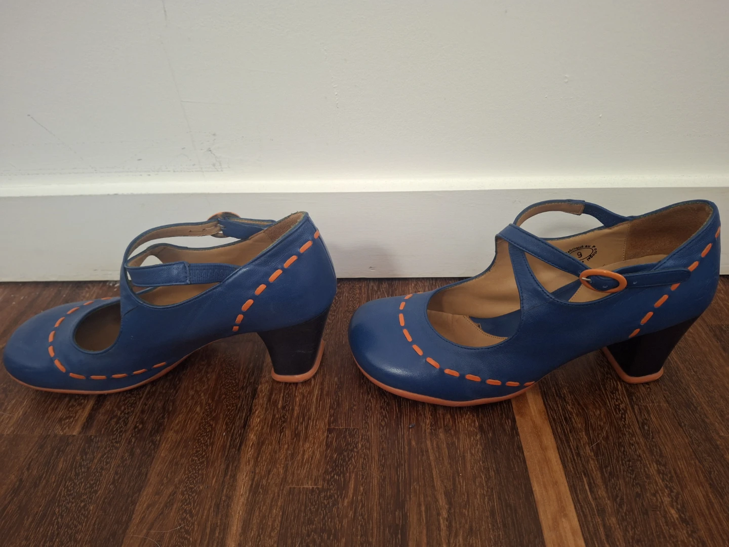 Fluevog "Malibran" Blue/Orange Size 9 - photo 3