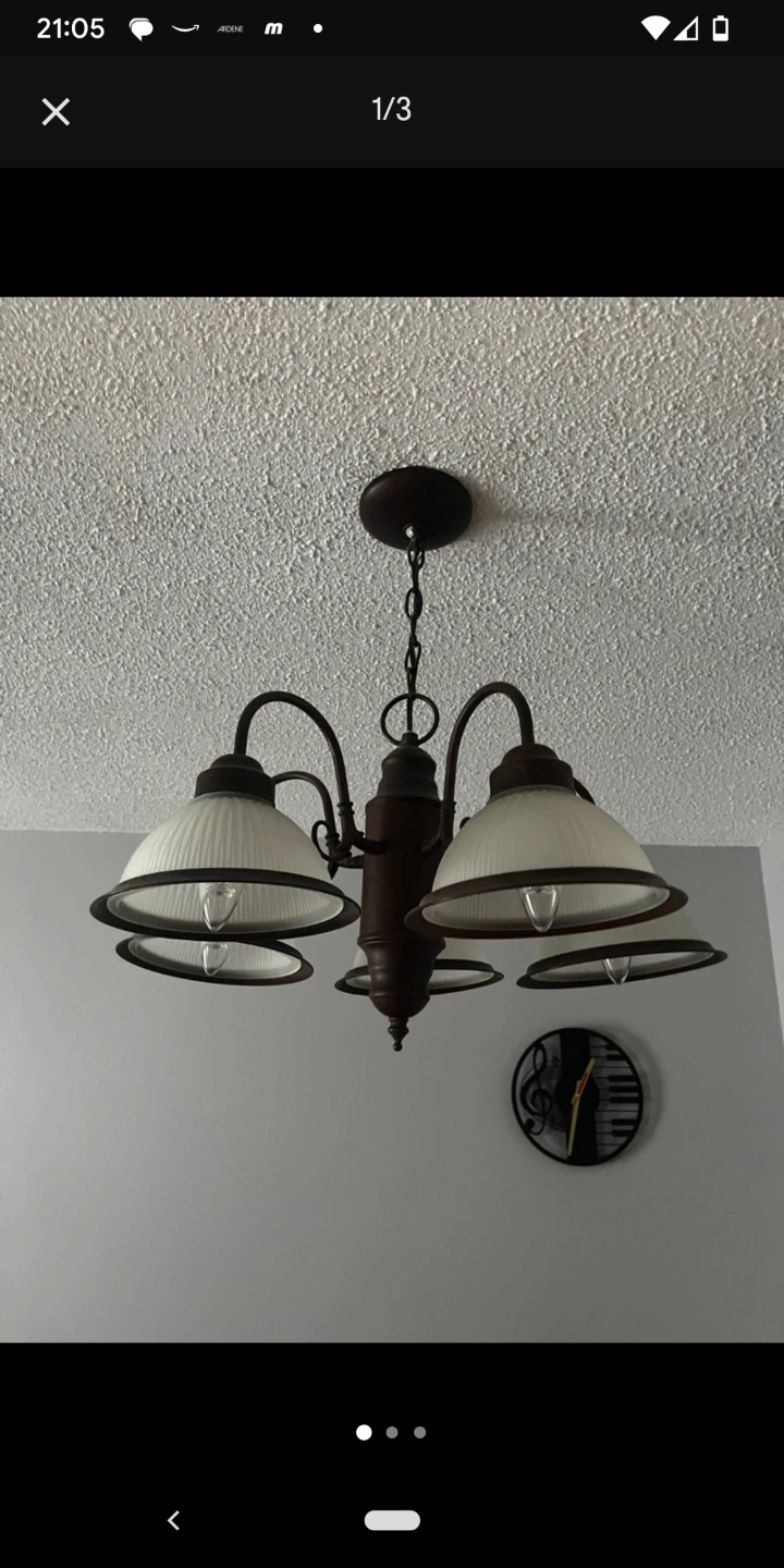 Beautiful 5-Light Chandelier - Antique Bronze & Frosted Glass - photo 2