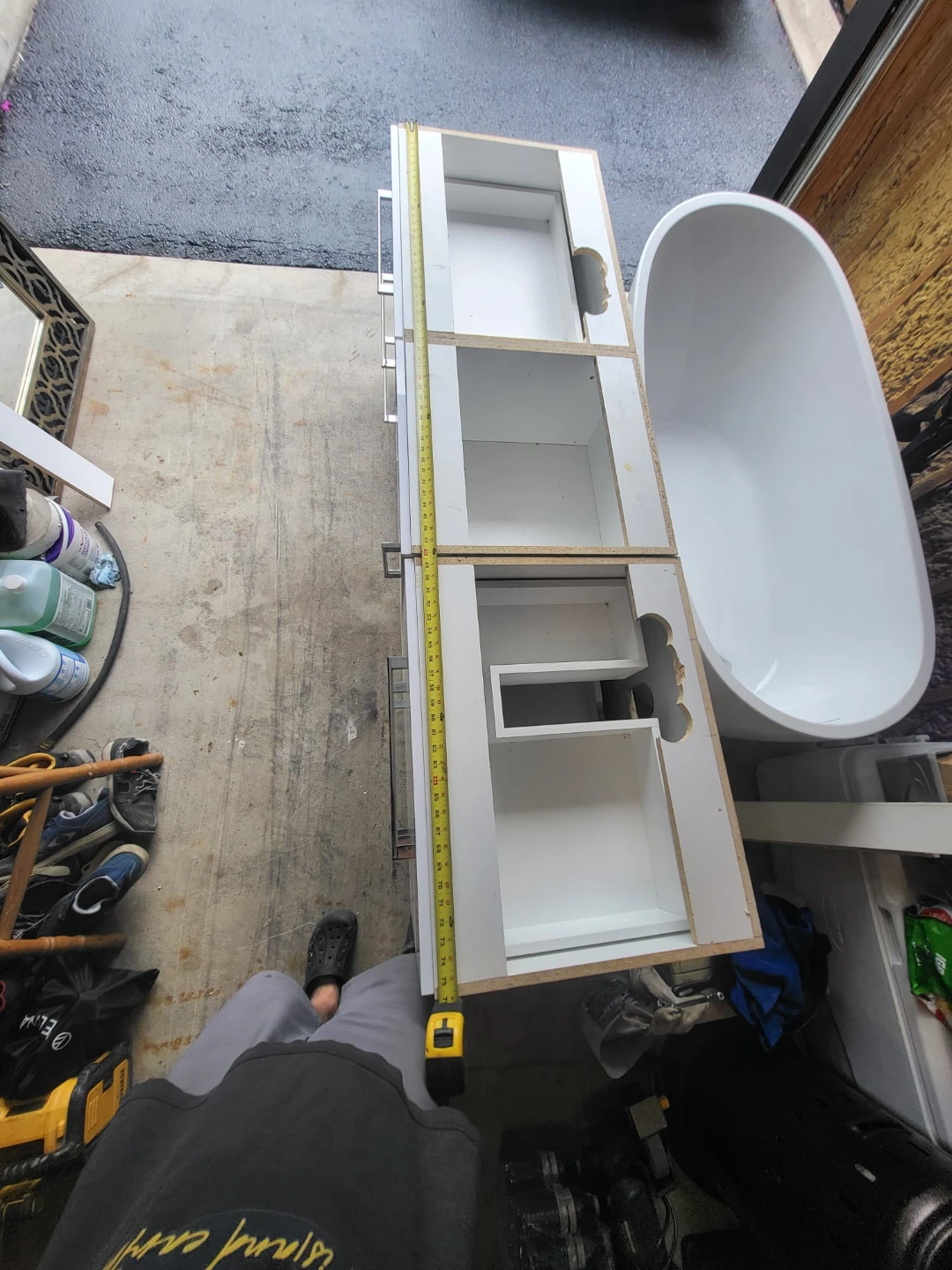 White Double Bathroom Vanity with Sink - photo 2