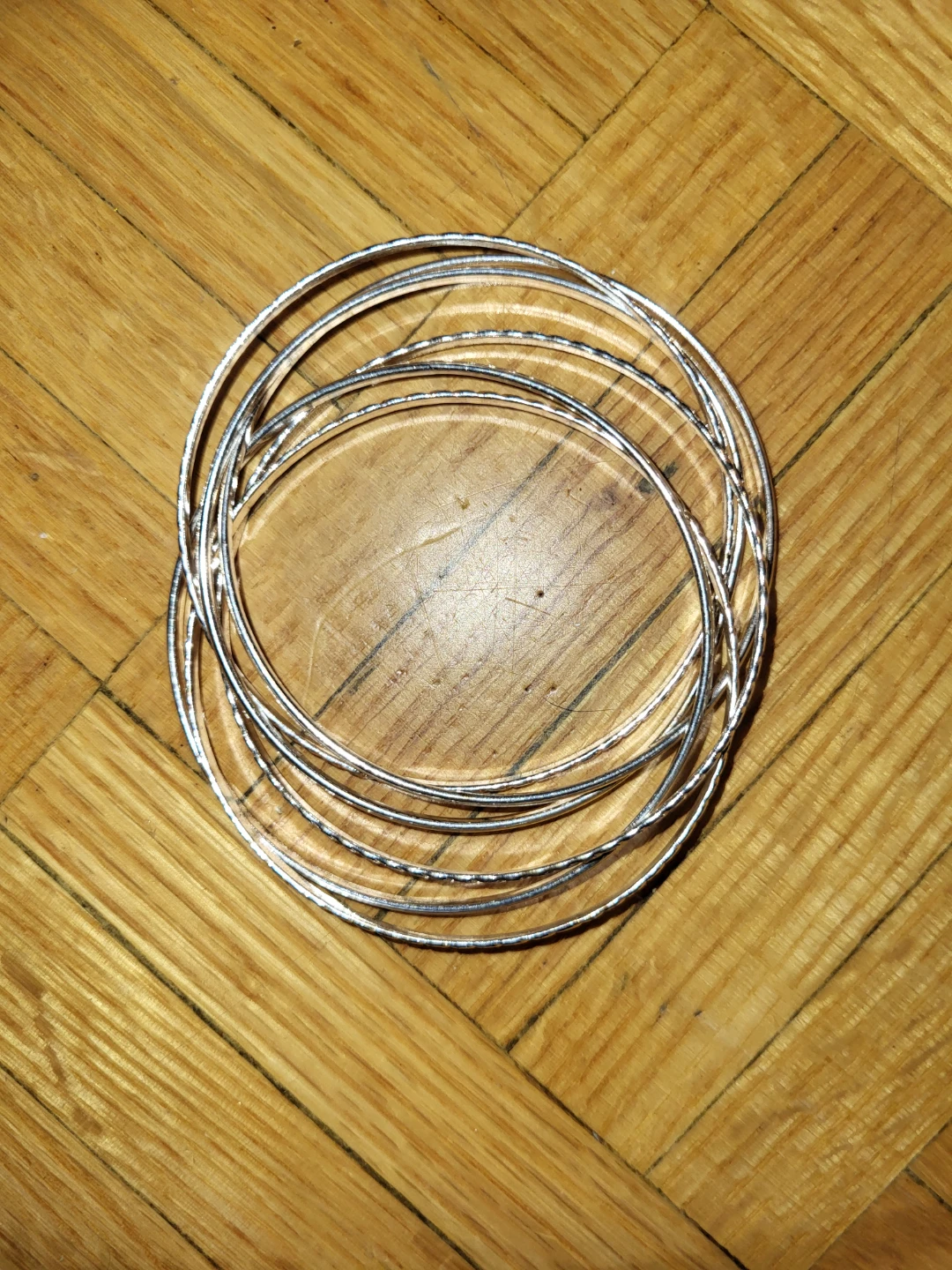 Silver tone Bangles Bracelet Set ⚽️