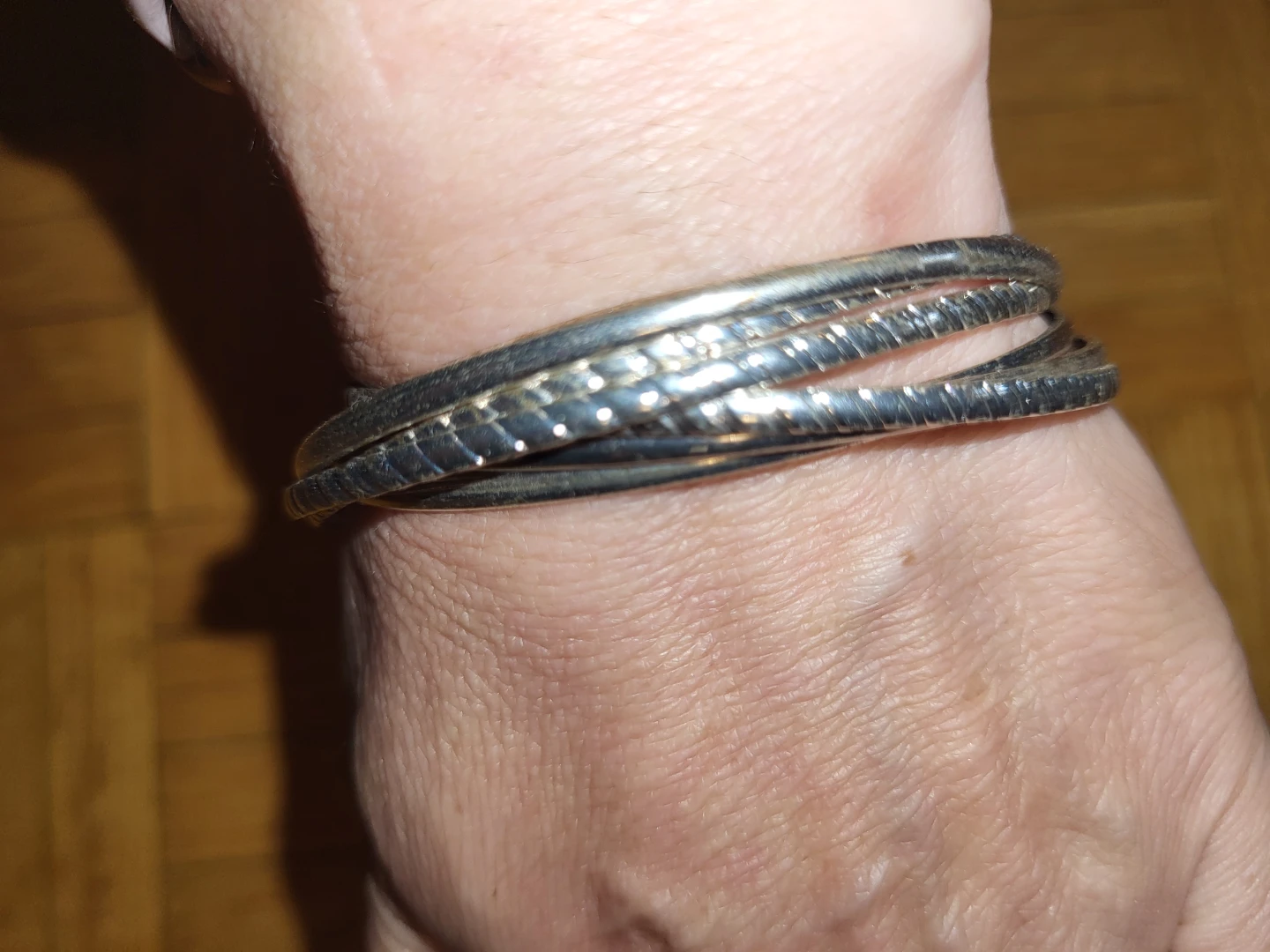 Silver tone Bangles Bracelet Set ⚽️ - photo 2