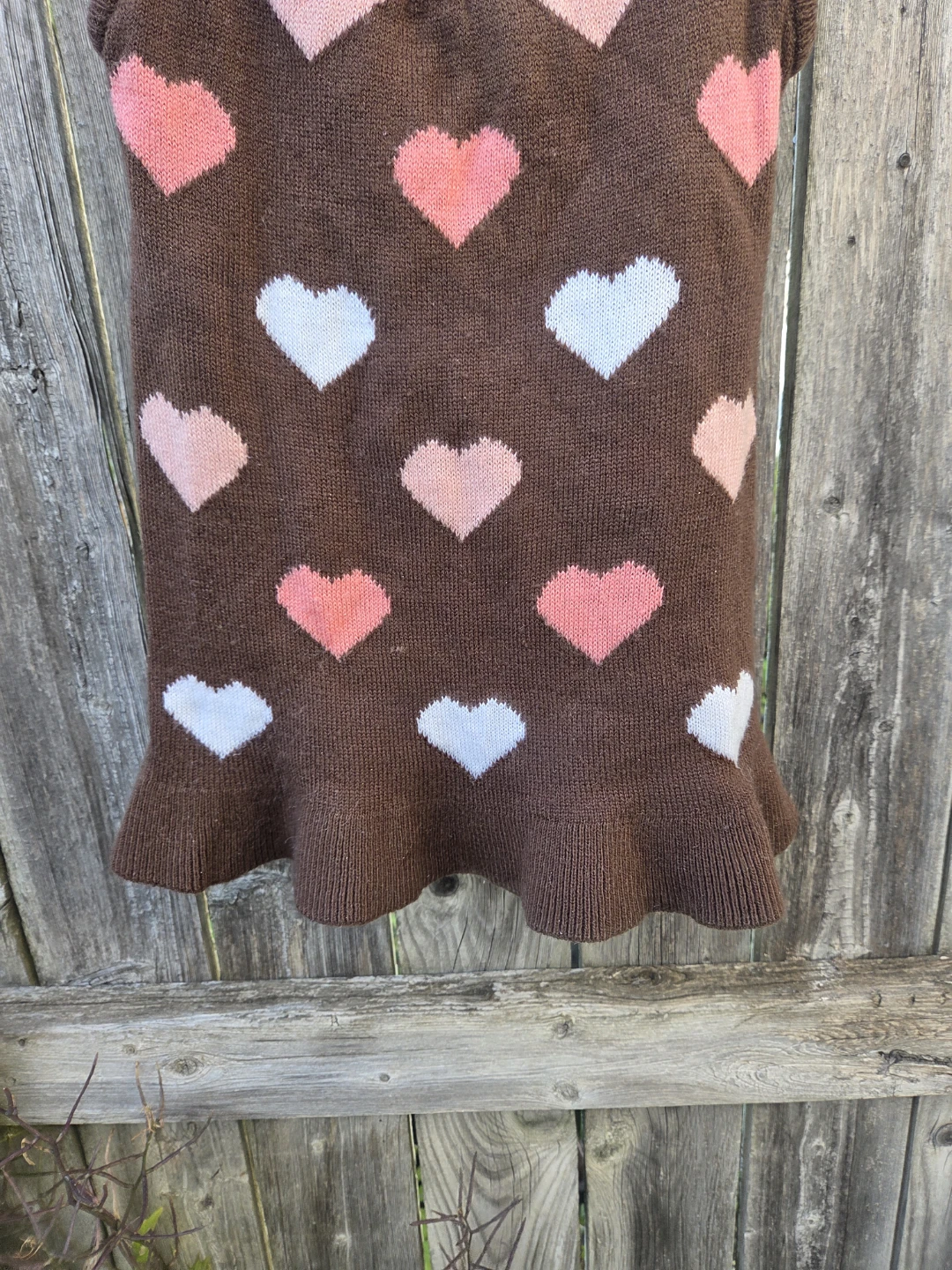 Little Lass Brown Heart Print Sweater Dress - photo 4