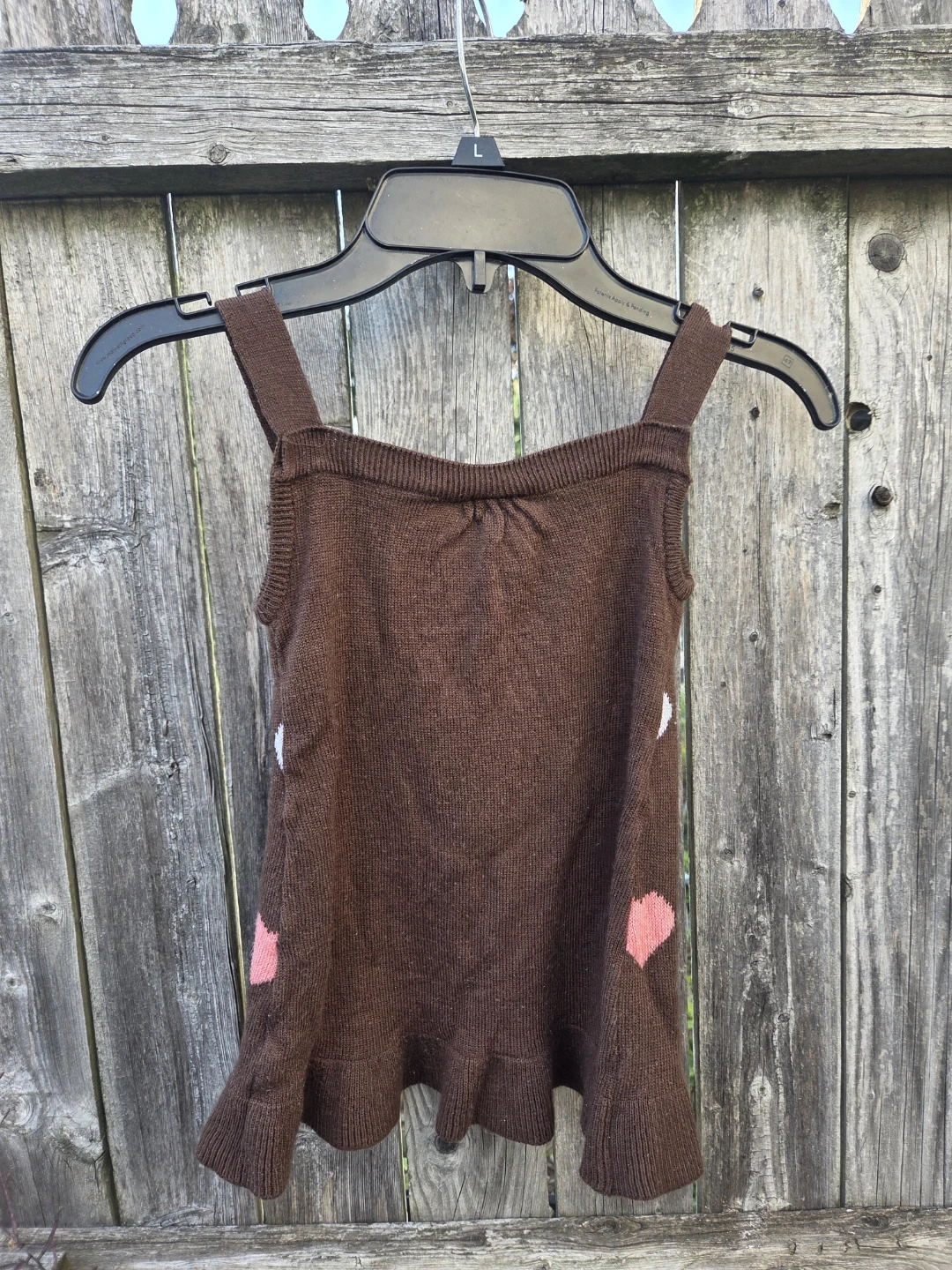 Little Lass Brown Heart Print Sweater Dress - photo 5
