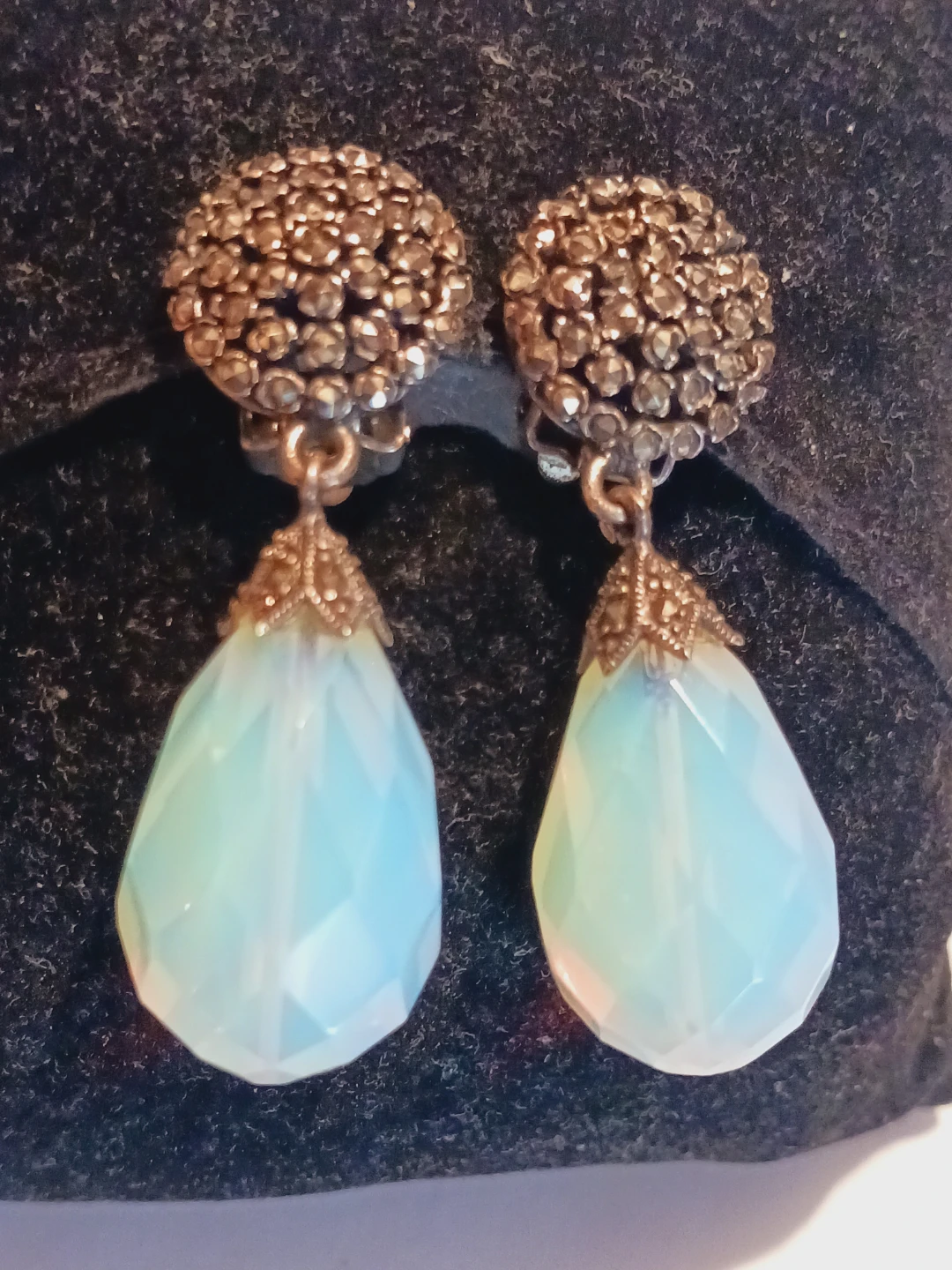 Gorgeous Sterling Silver 925 Moonstone Clip-on Earrings - photo 2