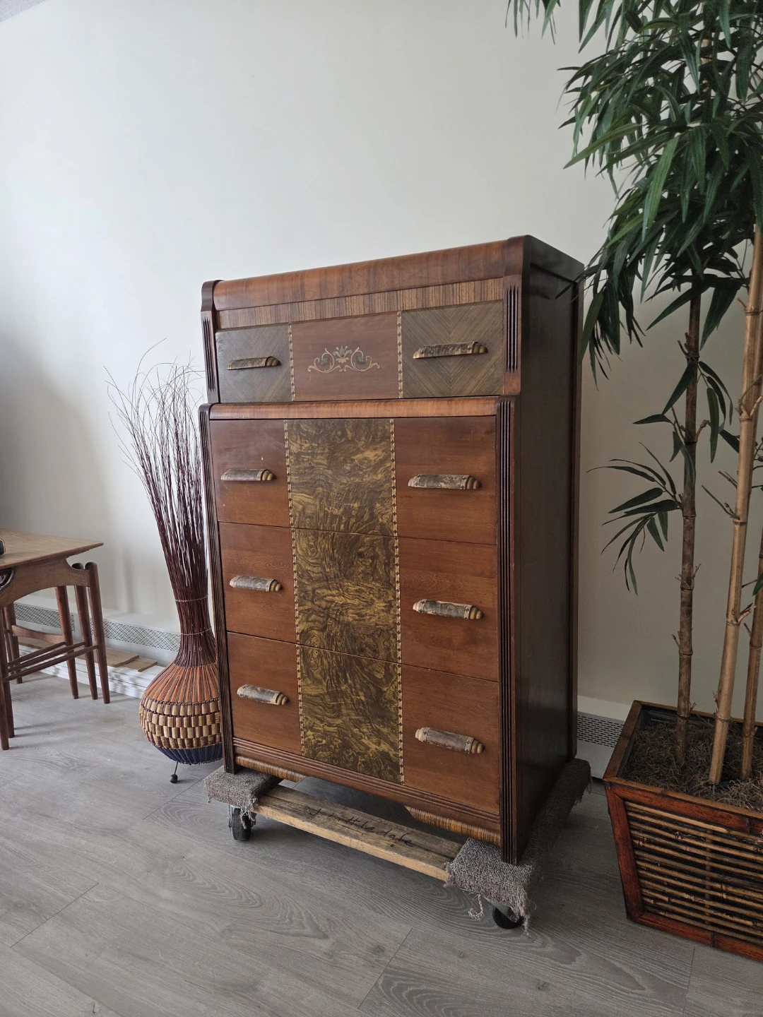 Antique Art Deco Design 4 Drawer Waterfall Dresser - photo 2