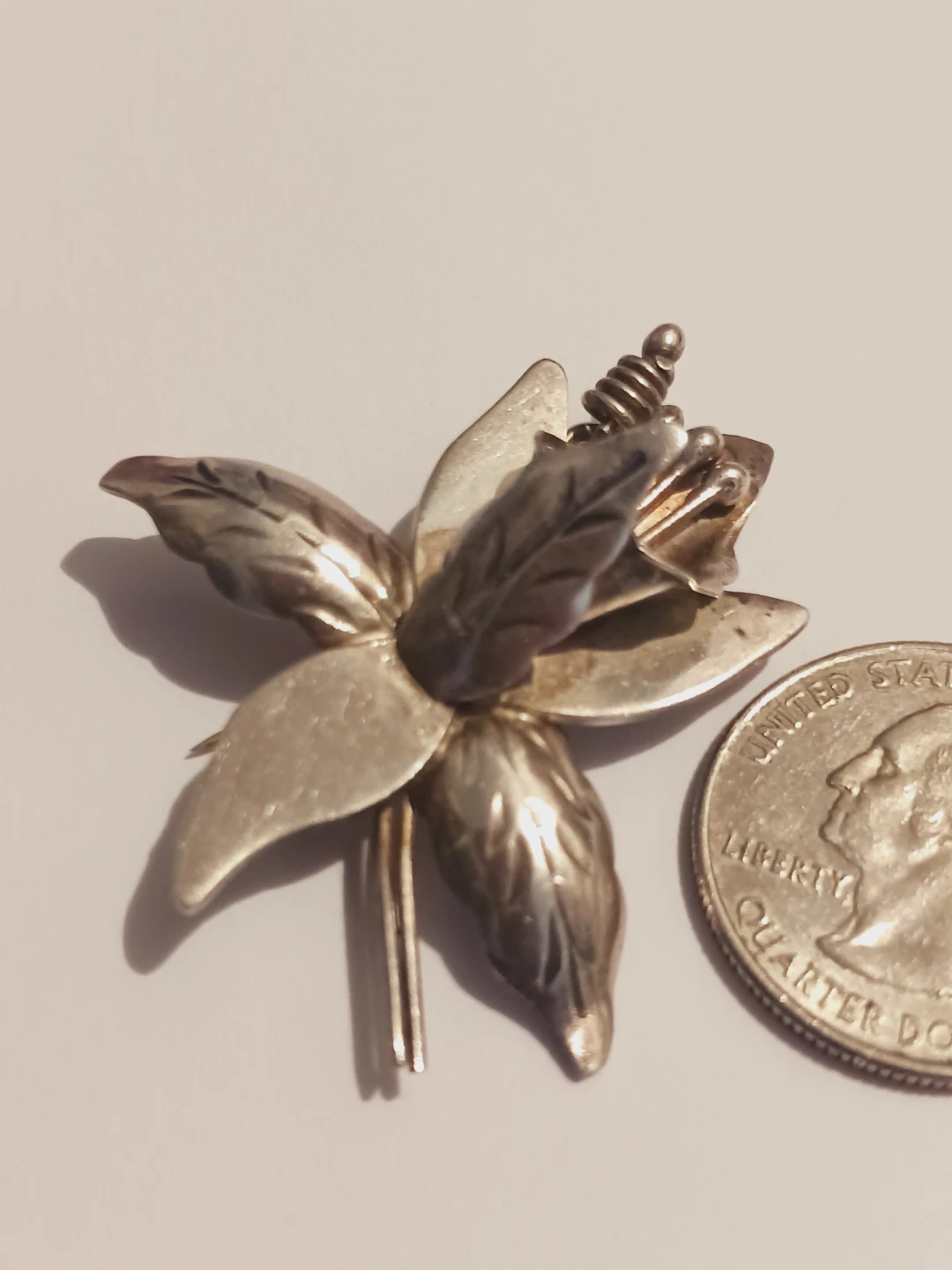 TAXCO MEXICO Sterling Silver 925 Orchid Brooch - photo 2