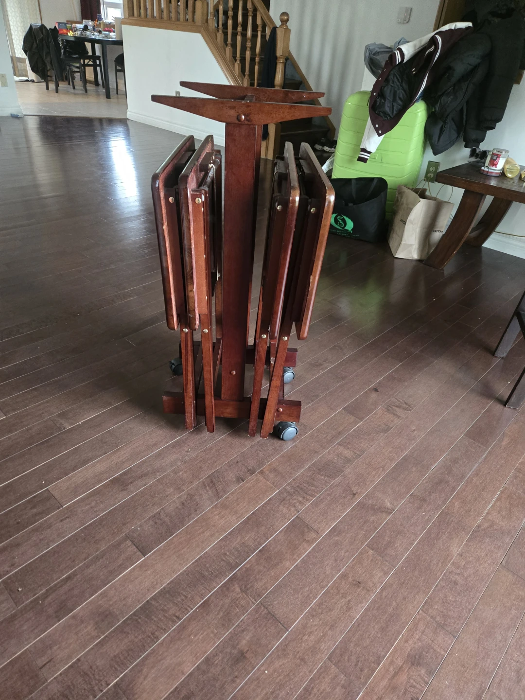 Wooden TV Tray Table Set