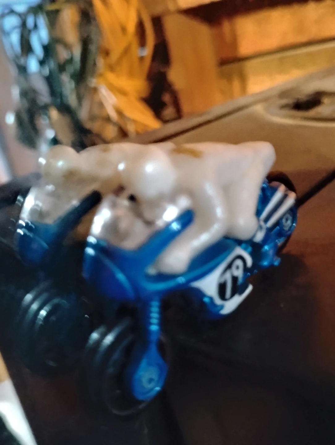 Blue and White Motorcycle Toy with Rider - photo 2