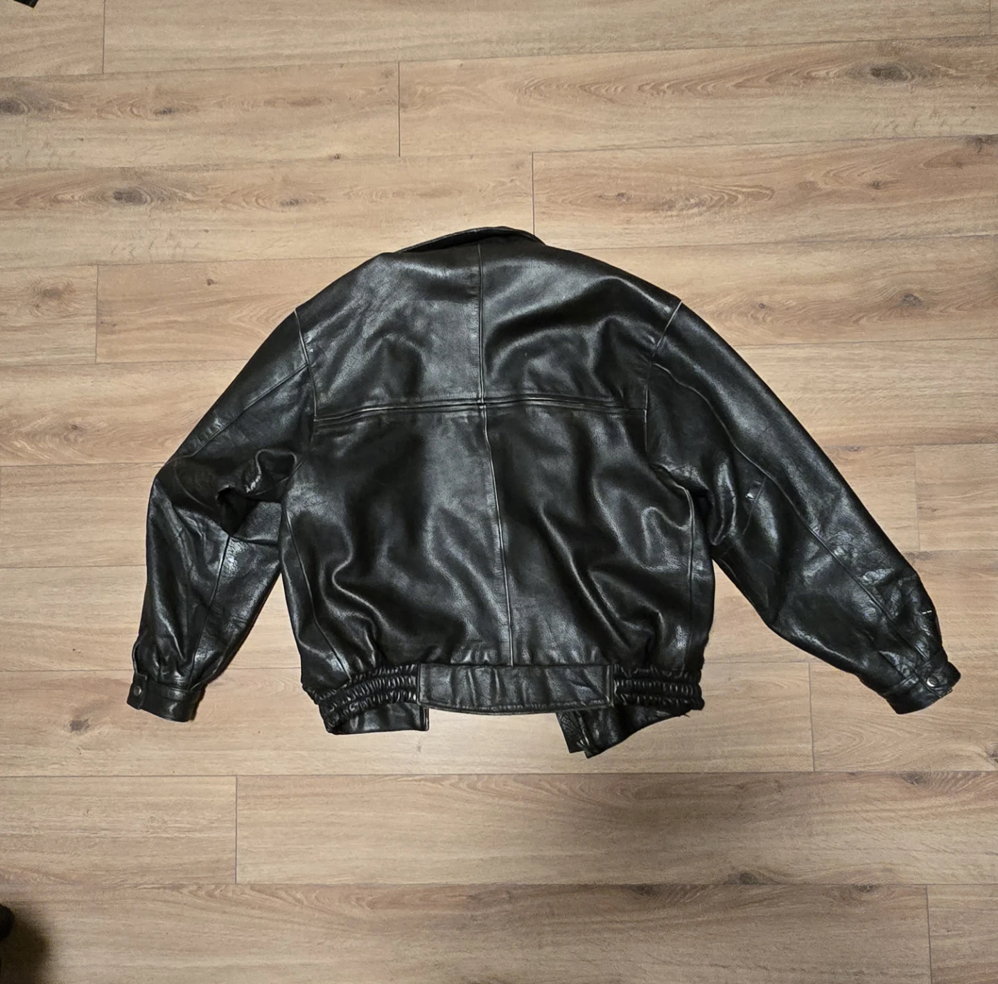 Geniune black leather men's jacket - photo 2