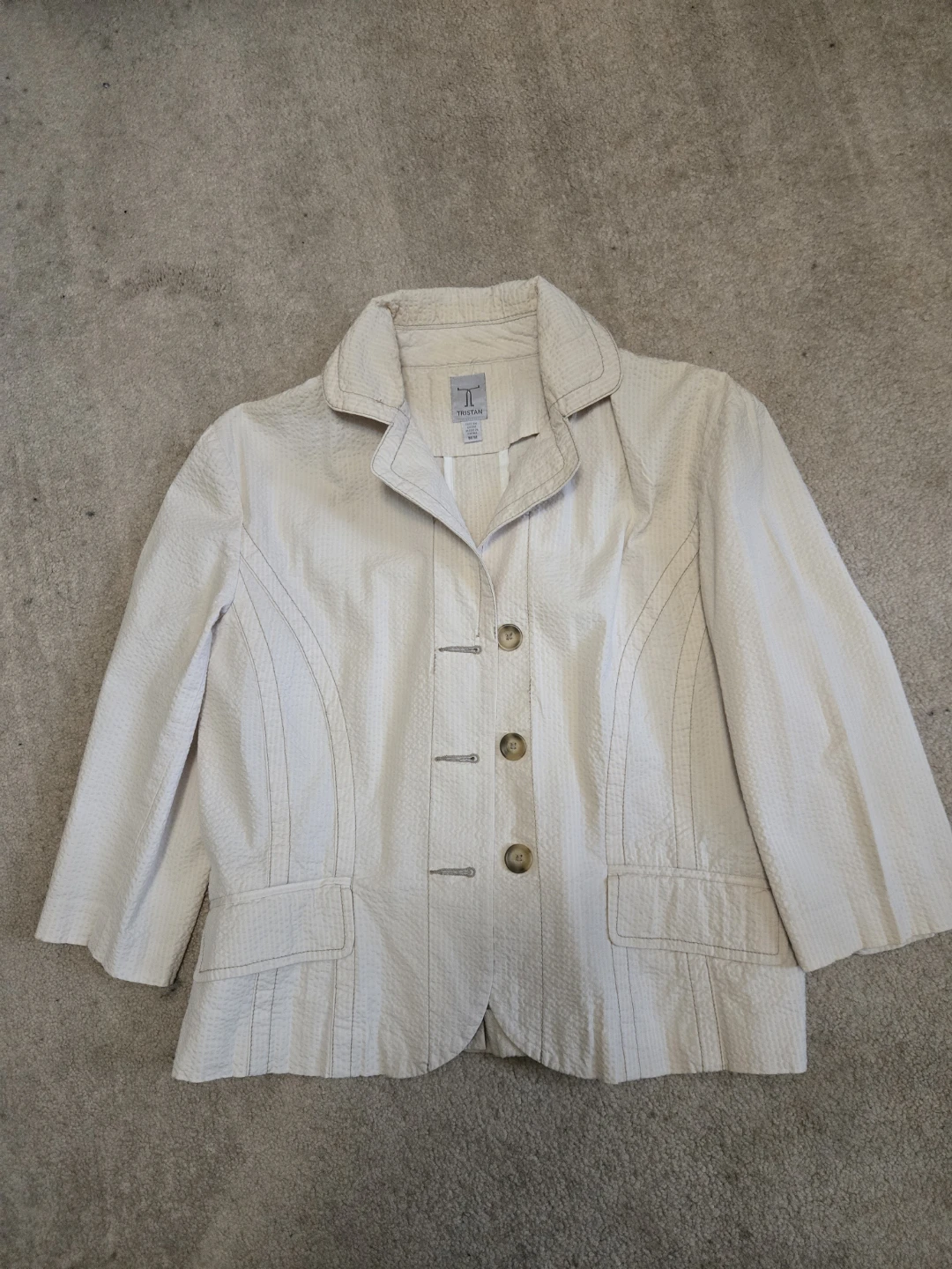 Cream Textured Blazer