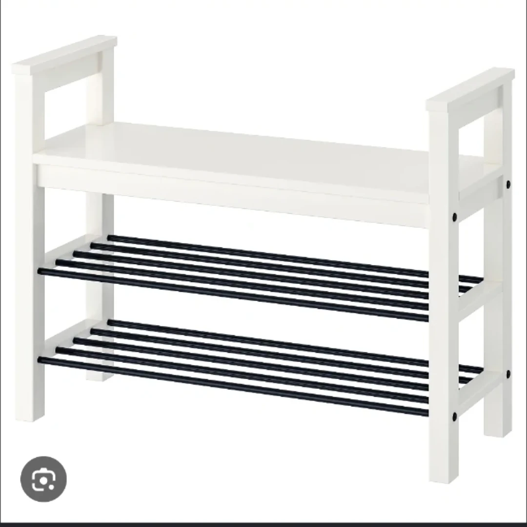White IKEA Shoe Rack Storage Bench - photo 2