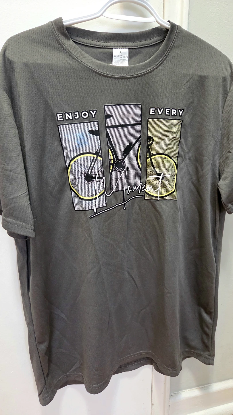 Bicycle Graphic Shirt - Grey Polyester Sport  L *new
