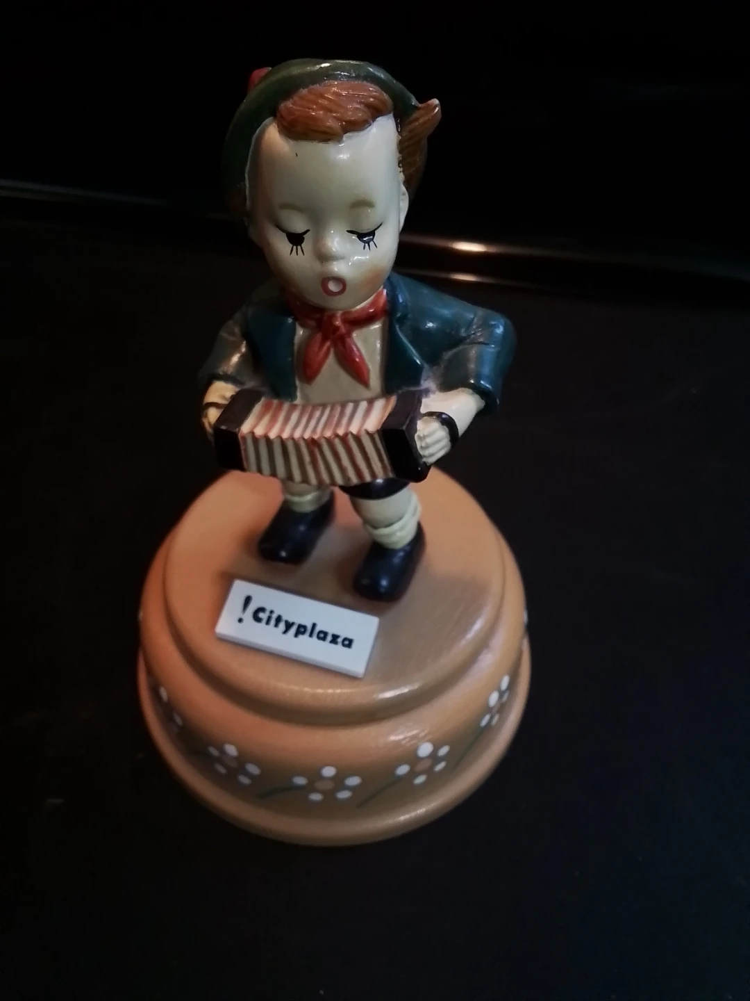 Vintage Boy Playing Accordion Figurine Music Box - photo 2