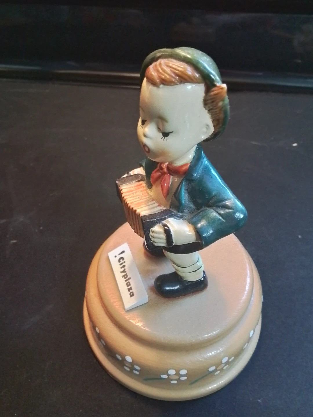 Vintage Boy Playing Accordion Figurine Music Box - photo 5