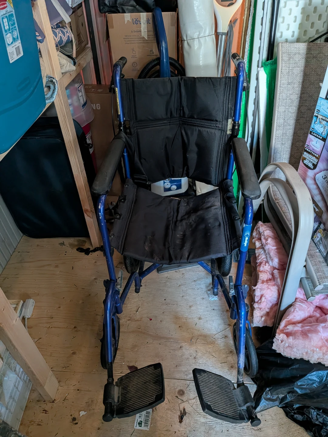 Blue Lightweight Transport Wheelchair