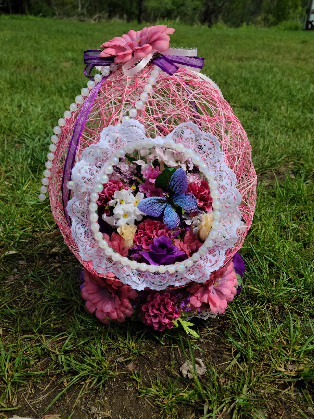 Decorative Flower Basket with Butterfly
