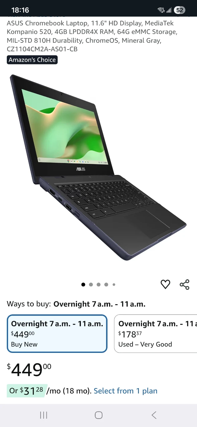 *Never Opened* ASUS Chromebook Laptop CZ1104CM2 11.6" HD