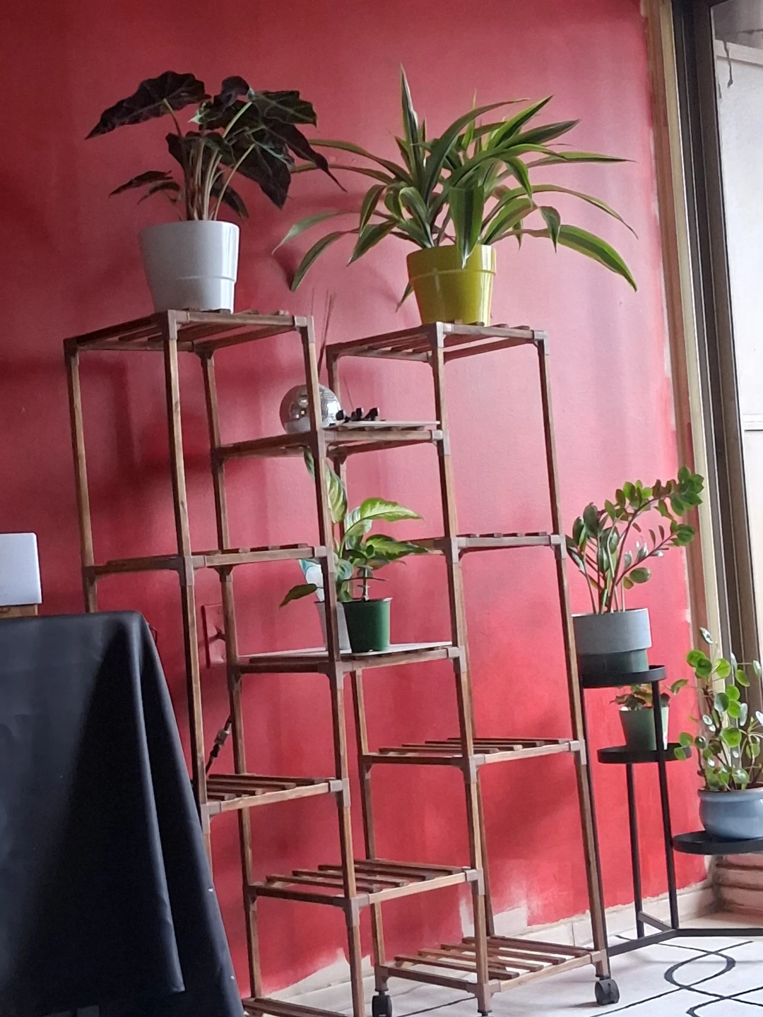Wooden Plant Stand with Multiple Shelves
