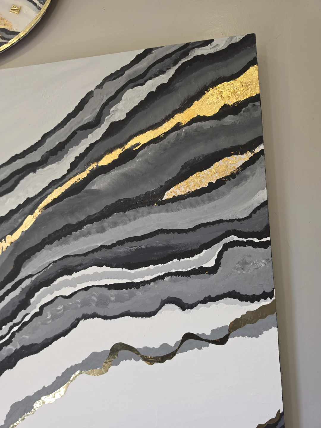 Abstract Art Painting with Gold Leaf - photo 3