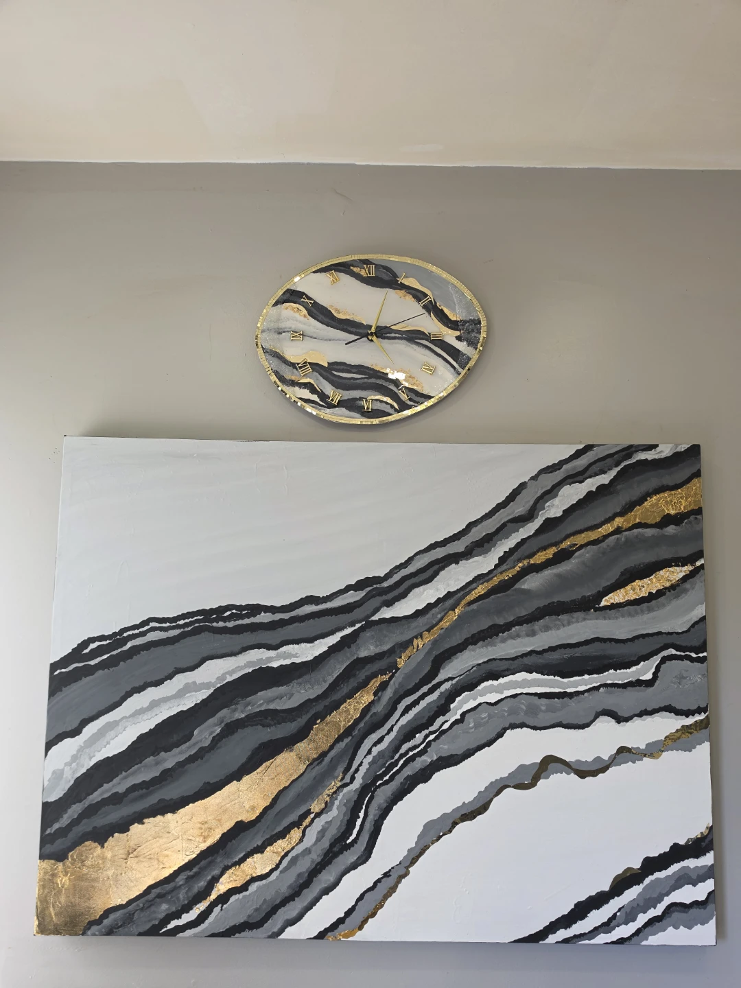 Abstract Art Painting with Gold Leaf - photo 5