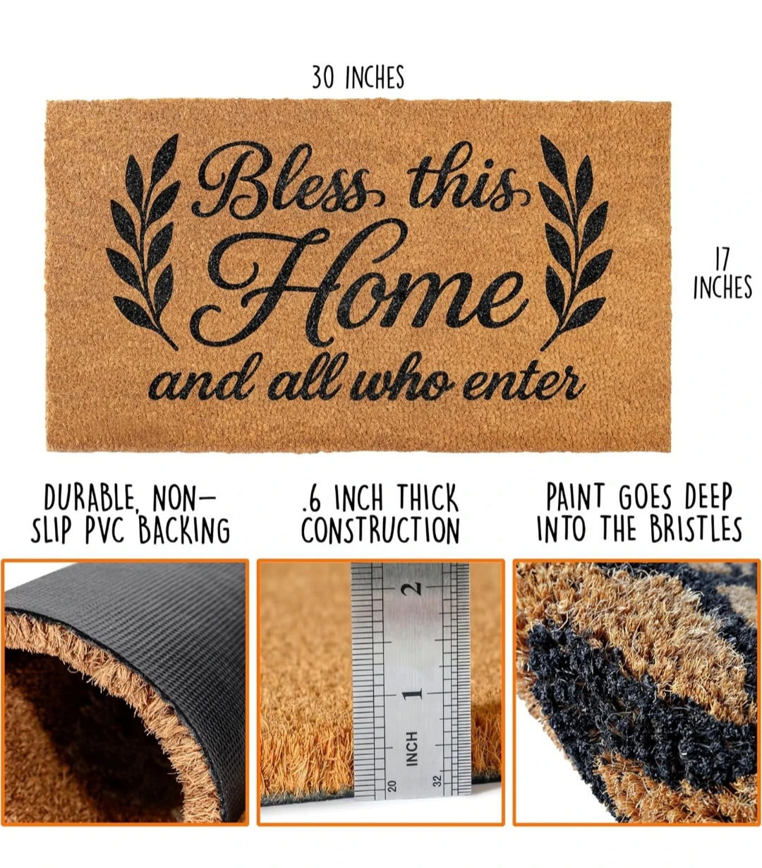 Mainevent Coir Welcome Mat - Bless This Home 30x17 Inch - photo 3