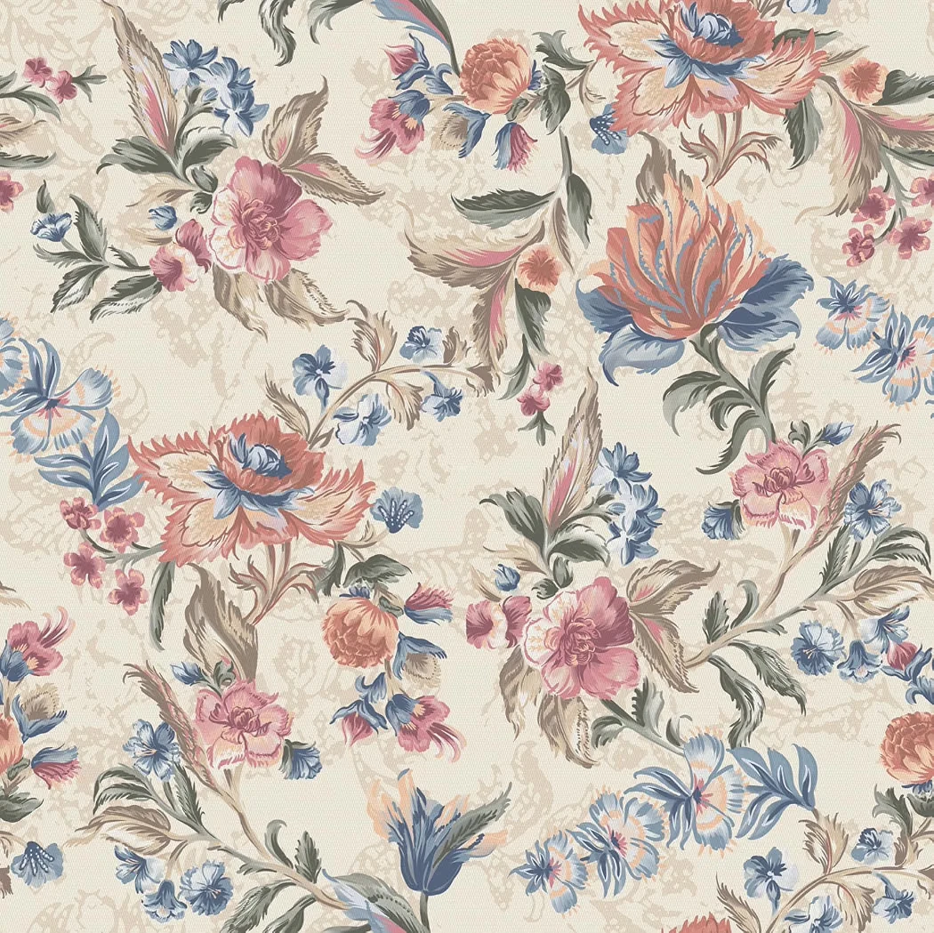 Vintage Floral Peel and Stick Canvas Wallpaper ⚽