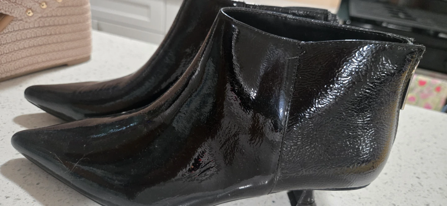Steve Madden Black Patent Ankle Boots