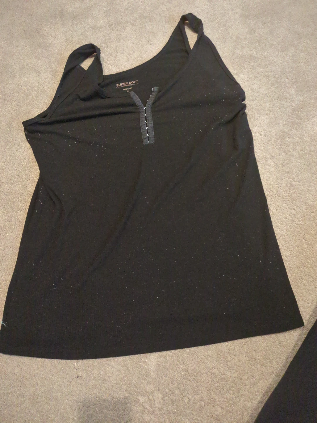 Black Super Soft Rib Knit Tank Top