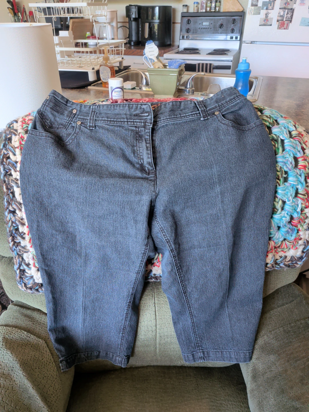 Women's Blue Denim Capris