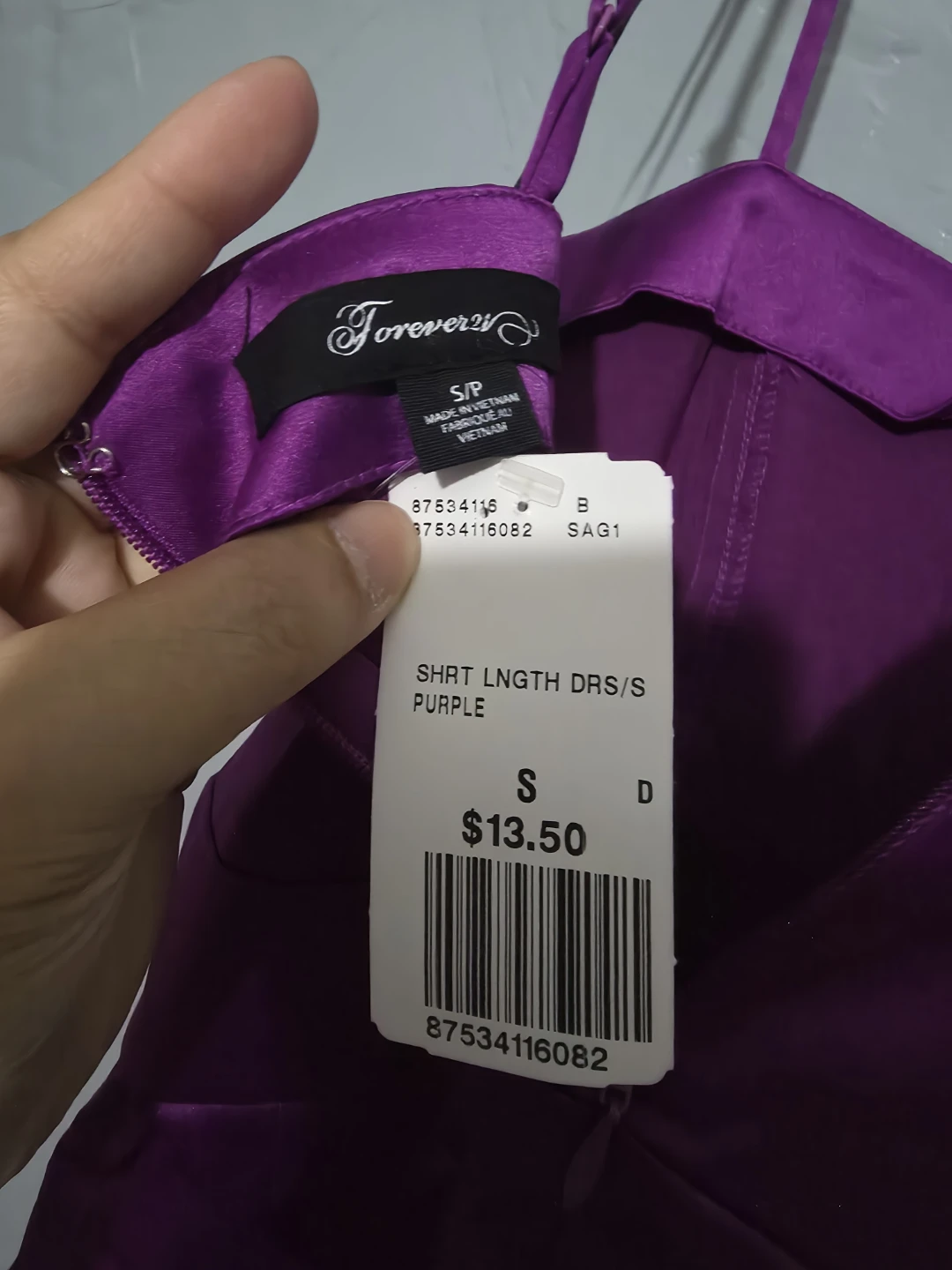 Forever 21 Purple Satin Mini Dress S ⚽️ - photo 3