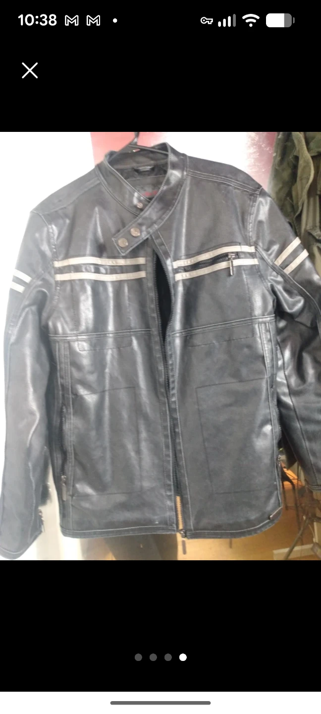Men's Brown Leather Motorcycle Jacket - photo 3