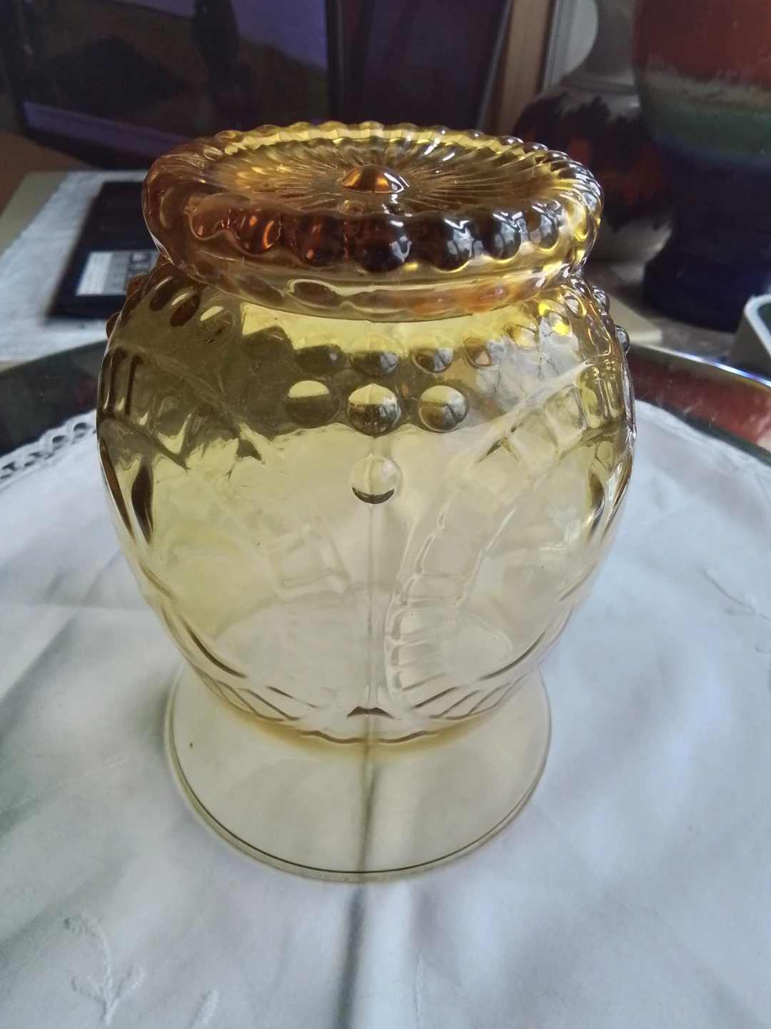 Amber Glass Embossed Vase - photo 5