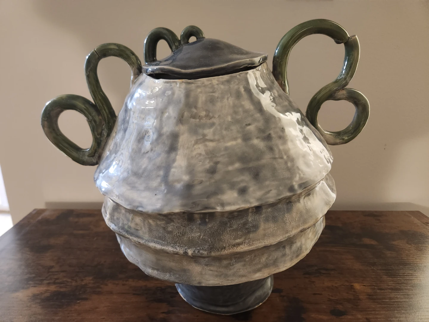 Unique Ceramic Vase with Handles
