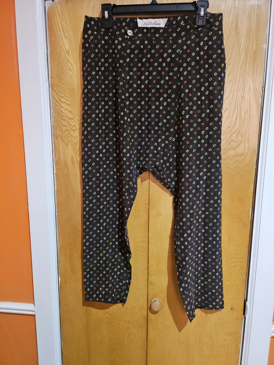 La Bohème Shaboi Dot Print Pants Medium Black