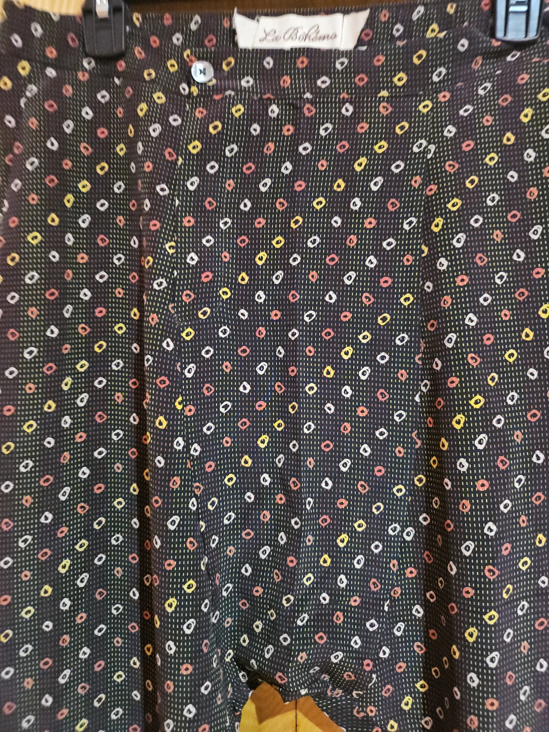 La Bohème Shaboi Dot Print Pants Medium Black - photo 2