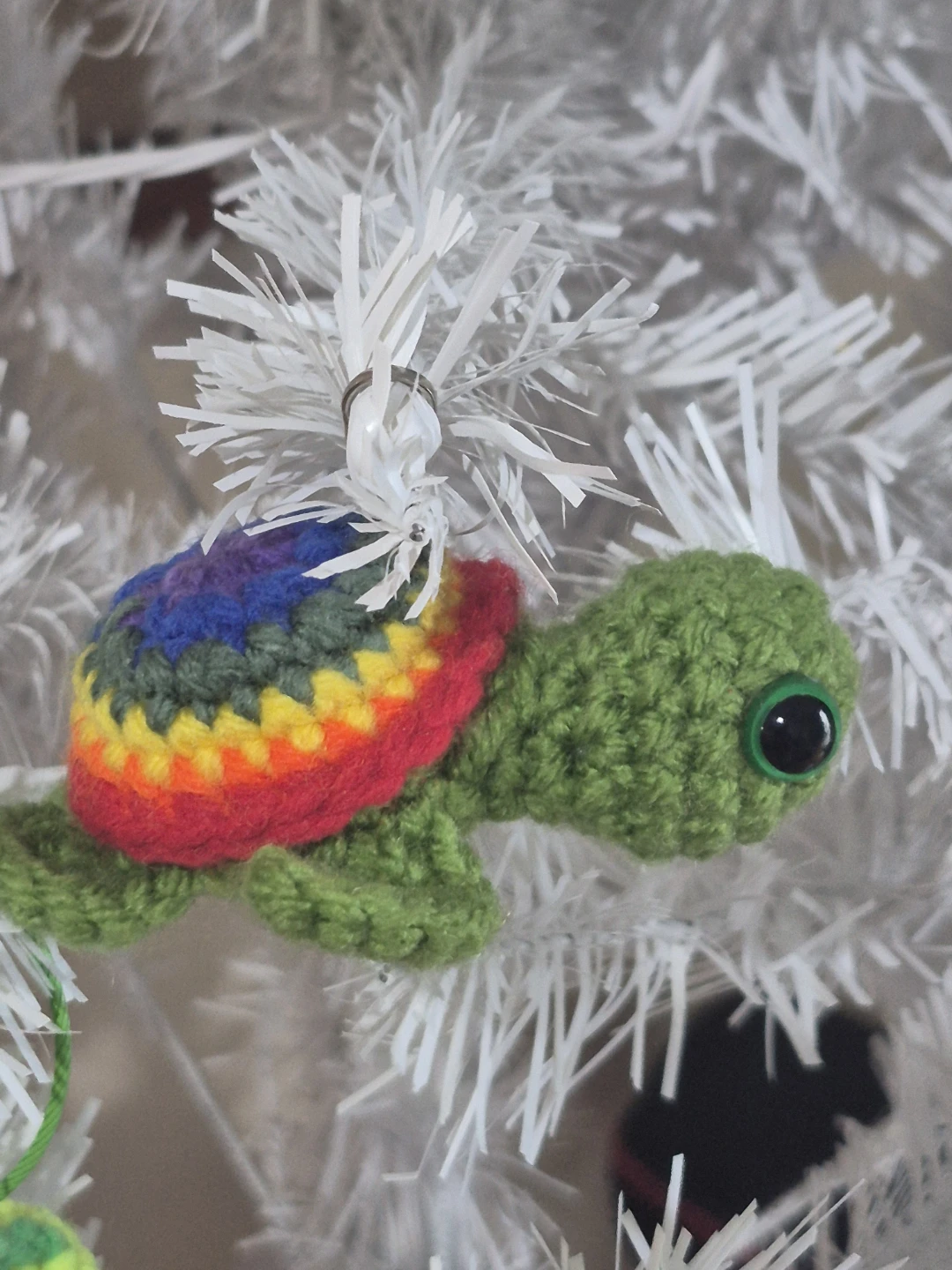 Handmade Crochet Rainbow Turtle Ornament - photo 2