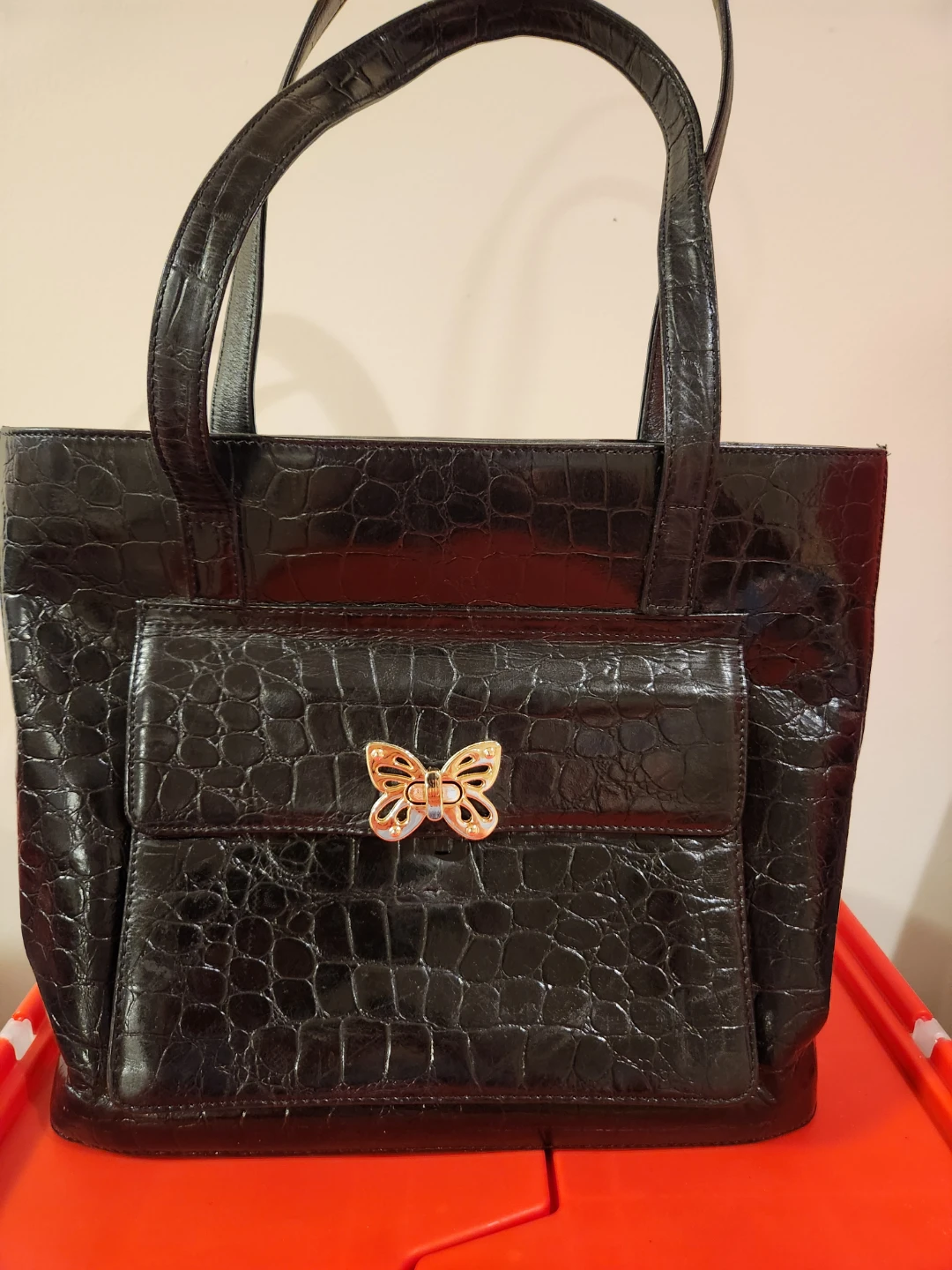 Andrea Carrano Black Leather Handbag