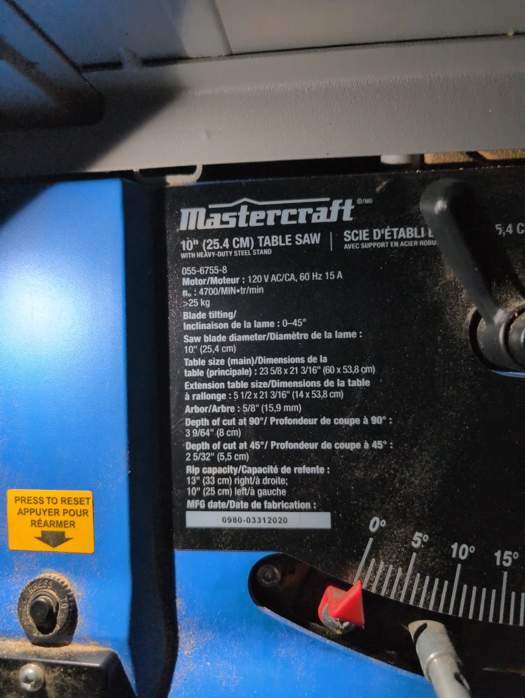 Mastercraft 10" Table Saw - photo 2