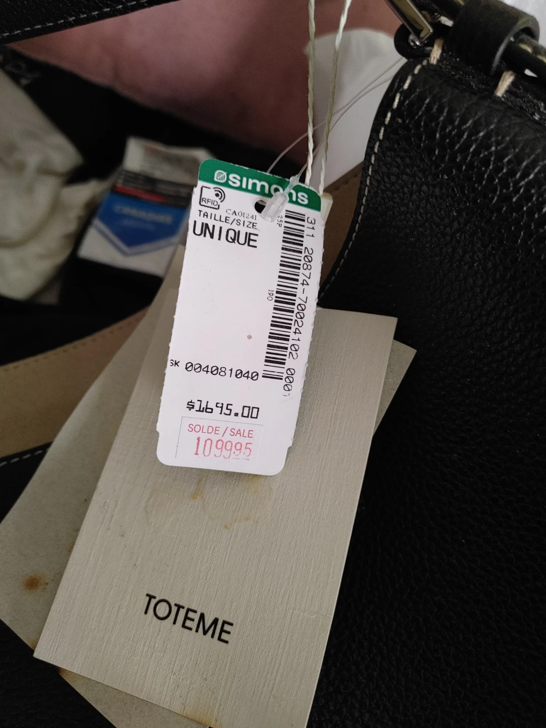 TOTEME Black Leather Shoulder Bag